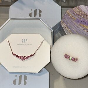 Pink Necklace and Ring Set